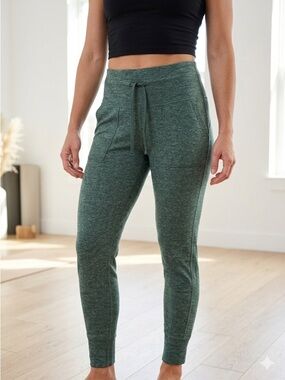 Old Navy Cozecore Heather Green Joggers Leggings High-Waisted Athletic Pants M